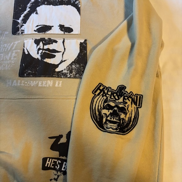 Halloween II 2 Michael Myers He's Back Hoodie Sweatshirt Mens Sz M Universal - Picture 4 of 8